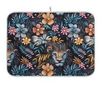Regal Lions Exotic Flora - Tappetino scolapiatti per cucina, opaco, per piatti, 45 x 61 cm