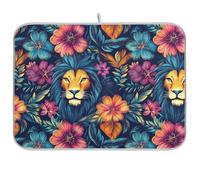 Regal Lions Exotic Flora Tropicale Piatto Mat Accessori da Cucina Per Essiccazione Piano di Lavoro Opaco Cucina Contatore Bottiglia Asciugatrice Mat 18 x 24