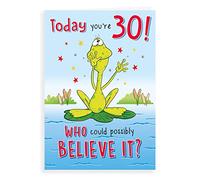Regal Publishing Biglietto di auguri di compleanno umoristico divertente per età 30 m - 22,9 x 15,2 cm, Biglietti Compleanno