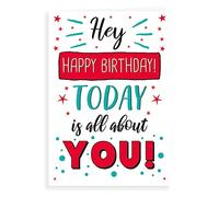 Regal Publishing Biglietto di compleanno divertente con scritta Today is about u, 17,8 x 12,7 cm