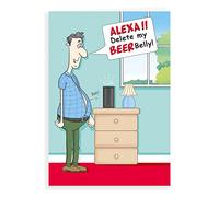 Regal Publishing Biglietto di compleanno divertente umorismo Alexa cancellare pancia - 17,8 x 12,7 cm