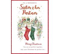 Regal Publishing Biglietto di Natale per una sorella meravigliosa e partner 2 calze - 23 x 15,2 cm