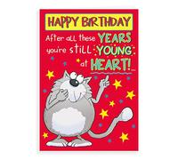 Regal Publishing Divertente biglietto di compleanno umoristico gatto giovane cuore - 17,8 x 12,7 cm