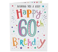 Regal Publishing Modern Milestone Age Happy Birthday Card 60° - 20,3 x 15,2 cm, rosso, marrone, nero, verde, bianco