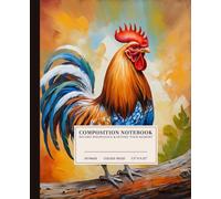 Regal Rooster Composition Notebook | Vibrant College-Ruled Notebook: Majestic Bird | 110 Pages | 7.5" x 9.25" | Perfect for Students, Artists, and Nature Lovers