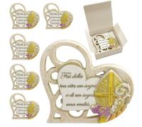 Regalami.Shop 5 bomboniere Santa Cresima dipinte a Mano cm 12x12 Complete di Scatola, portaconfetti e bigliettino (Santa Cresima, 5)