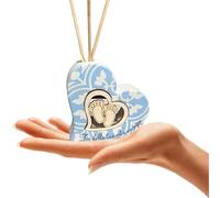 regalami.Shop bomboniera Cuore con Piedini per Battesimo Bimbo cm.8x8 Completa di Scatola, Confetti, Essenza, bigliettino e Nastro Azzurro