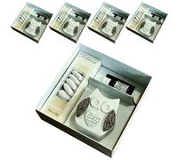 Regalami.Shop Bomboniera Gufetto in Marmo e Legno Completo di Scatola, Portaconfetti, Essenza, Nastro e Bigliettino (4 Piccoli)