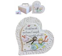 Regalami.shop bomboniera orologio con Piccolo Principe in marmo di Carrara ricomposto, completo di scatola, bigliettino coordinato e scatolina porta confetti (1, Cuore)