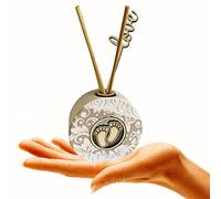 Regalami.shop Bomboniera profumatore cm 7x6 in Pietra bianca completa di Scatola, Confetti, Essenza alla Lavanda, Nastro e Bigliettino Personalizzato (1, Battesimo e Nascita)