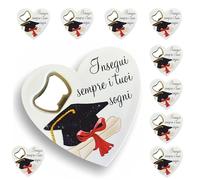 Regalami.shop set 10 bomboniere apribottiglia, Bomboniera Laurea con immagine e frase + 10 bigliettini a tema Personalizzati (7)