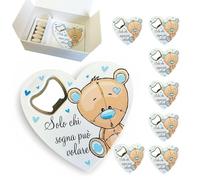 Regalami.shop set 8 bomboniere apribottiglia Battesimo Bimbo con scatola, confetti, nastro, e bigliettino personalizzato (10)