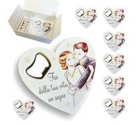 Regalami.shop set 8 bomboniere apribottiglia Sposi Matrimonio con scatola, confetti, nastro, e bigliettino personalizzato (8)