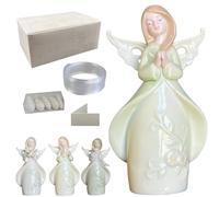 Regalami.shop set di 4 Angioletti in Porcellana completi di scatola, confetti, e bigliettino personalizzato
