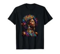 Regale Africano Regina afrocentrica Bellezza Mosaico Maglietta