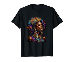 Regale Africano Regina afrocentrica Bellezza Mosaico Maglietta