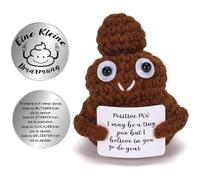 Regali Amica Speciale Compleanno, Bambole a Maglia Regali Divertenti con Carte di Incentivo e Monete Commemorative in Acciaio Inossidabile, Portafortuna da Regalare per Amici, Famiglia, Colleagues