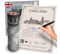Regali britannici per donne e uomini, vero pezzo d'Inghilterra, regali a tema inglese altamente unici | Certificato vuoto da scrivere nel nome della tua scelta | Idee regalo di Londra | Regali di