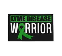 Regali con nastro verde per la consapevolezza sulla malattia di Lyme per donne e uomini, bandiere nere divertenti, motivazionali, fitness, ispirazionali, per ufficio, palestra, decorazione murale, tan