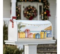 Regali Coperture magnetiche per cassette postali, decorazioni natalizie con foglie di palma tropicali, luci natalizie, decorazione per giardino, patio, 45,7 x 53,7 cm