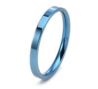 Regali Coppia Fidanzati, Anelli Uomo Blu Acciaio Inossidabile Taglia 10 2mm Semplice Engraved Regalo per Madre Graduation Gioielli
