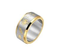 Regali Coppia Fidanzati, Anello Oro Matrimonio Acciaio Inossidabile Taglia 27 10mm Spinner di Tarassaco Largo Engraved Regalo per Figlia Wedding
