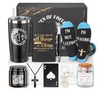 Regali cristiani 2025 per uomini, regali cattolici, regalo religioso per uomini, Dio, Gesù, regalo basato sulla fede con barattolo di preghiera, quaderno biblico, idea incoraggiante della chiesa per