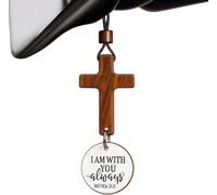 Regali cristiani, ciondolo a forma di specchio per auto in noce, accessorio per interni per auto, elegante portafortuna per cristiani, autisti, amici, famiglia, idee regalo per tutti i giorni