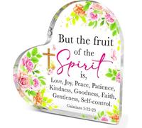 Regali cristiani per donne ragazze, regali spirituali religiosi per amiche colleghe, ma il frutto dello spirito, Galati 5: 22-23 Placca decorativa in acrilico a forma di cuore
