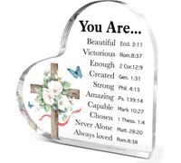 Regali cristiani per donne ragazze, regali spirituali religiosi per amiche colleghe, versi biblici citazione Dio dice che sei bella placca decorativa in acrilico vittorioso