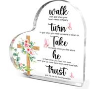 Regali cristiani per donne ragazze, regali spirituali religiosi per amiche colleghe, versi biblici citazione Trust God He Can Do the Impossible acrilico cuore placca segni decorativi