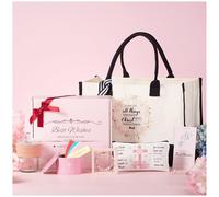 Regali cristiani per donne, regali di fede per donne, set regalo spirituale, borsa tote in tela per il trucco da donna, barattolo con versi della Bibbia (90) set regalo