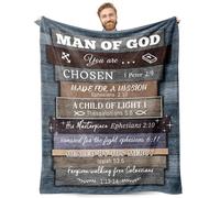 Regali cristiani per uomini, coperta spirituale cristiana ispiratrice 152,4 x 127 cm, per cresima, bibbia, battesimo, incoraggiamento, regalo di compleanno per uomo di Dio, famiglia, amici, chiesa