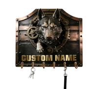 Regali decorativi per la casa retrò Gancio in legno stampato con cane piatto 2D personalizzato per ingresso amante dei cani Ganci per guinzaglio personalizzati per porta d'ingresso Cucina Portachiavi