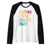 Regali di 4 anni - Legend Since August 2021 - 4° compleanno Maglia con Maniche Raglan