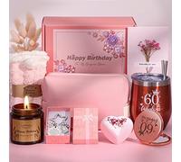 Regali di 60° compleanno per donne, cesti di compleanno personalizzati per donne che compiono 60 anni, divertente cesto regalo viziante per la migliore amica di 60 anni, mamma, sorella, moglie, zia