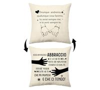Regali di Amicizia tra Sorelle per Donne Ragazza Copricuscini Cuscino Decorativa “Ovunque Andremo...”, Regalo di Compleanno Natale da una Sorella, Regalo a Distanza per Lei (Ovunque andremo)