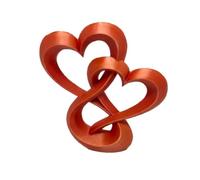 Regali di anniversario Ornamento a doppio cuore stampato in 3D, Ornamento interno per auto con dolci innamorati, Regalo di nozze con cuore vuoto creativo