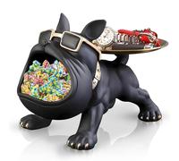 Regali di Bulldog Francesi Key Bowl Ciotola Statua Nera H4Y44939