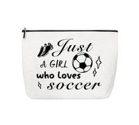 Regali di calcio per donne e ragazze, borsa da viaggio per il trucco per la migliore amica, regalo di compleanno per figlia, nipote, piccola borsa cosmetica per viaggi solo una ragazza che ama la