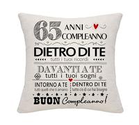 Regali di compleanno ispirano la copertura del cuscino per 65 anni Donne Uomini Mamma Papà Zia Zio Nonna Nonno Moglie Marito Sorella Fratello Amici felice Compleanno Copri cuscino (65)
