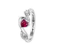 Regali di compleanno per donne e ragazze, anello regolabile con pietra portafortuna in zirconia cubica, gioielli con pietra portafortuna per mamma, figlia, amiche, sorella, Rame, Nessuna pietra