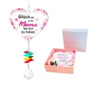 Regali Di Compleanno Per La Mamma,Acchiappasole In Cristallo a Forma Di Cuore,I Migliori Regali Per La Mamma,Decorazioni Da Appendere Alle Finestre(Mamma)