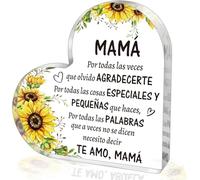 Regali di compleanno per la mamma in spagnolo, Regalos para Mamá Cumpleaños, fermacarte in acrilico a forma di cuore, regalo di Natale, festa della mamma, San Valentino per la mamma da bambini, figlia
