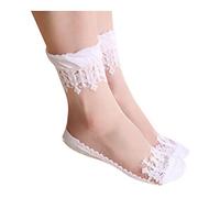 Regali di compleanno per le donne casual lunghe donne pizzo traspirante sexy moda calzini calzini ragazze adolescenti regali, bianco, Taglia unica