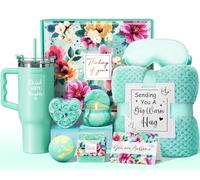 Regali di compleanno per le donne Regali per la cura di sé Get Well Soon Regali, Ocean Relaxing Spa Regali Basket Care Pacchetto con lussuosa coperta in flanella da 1,18 once, regalo per la festa