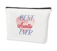 Regali di compleanno per zia, borsa per il trucco, regali per la zia, regali per zia da nipote, bianco, Zia