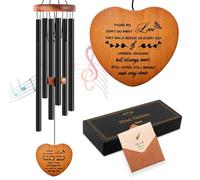 Regali di condoglianze per la perdita della persona cara, campanelli a vento commemorativi per mamma, papà, marito, fratello, funerale, lutto, regalo di simpatia, in memoria della persona amata - nero
