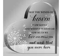 Regali di condoglianze per la perdita dell'amore uno, regalo commemorativo per famiglia, donne, uomo, in memoria dell'amore, placca a cuore in acrilico, regalo di lutto condoglianze, decorazione