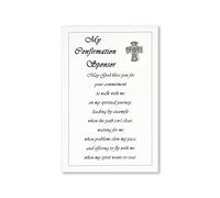 Regali di cresima, spilla a croce a 4 vie con scritta "Will You be My Confirmation", con biglietto da grattare, per sponsor, totale 2 articoli, regalo di ringraziamento per ragazze e ragazzi, Small